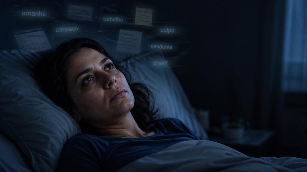 Entenda por que sua mente não desliga à noite, como a ansiedade noturna afeta seu sono e o que fazer para acordar com mais clareza.